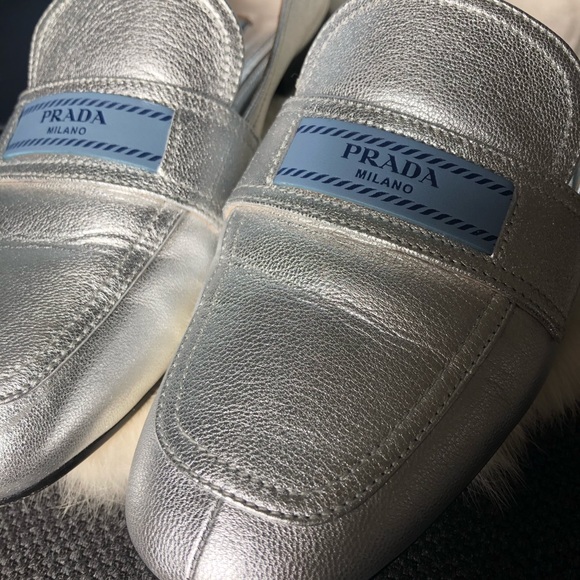 Prada Silver Loafers 37 - Picture 4 of 8